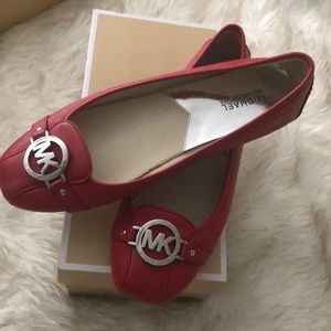 Michael Kors Fulton Moc in red leather